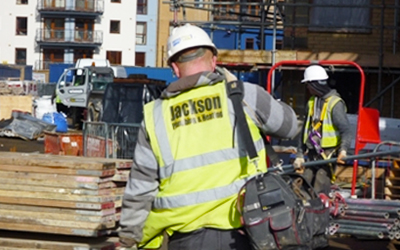 Jackson team member working on a housing development